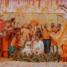 indian wedding ceremony with petals